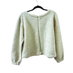 PROLOGUE Plush Fuzzy SWEATHIRT OLIVE Women Size S